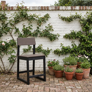 Polywood EDGE Two-Tone Counter Side Chair in a Long Island backyard setting — view 1