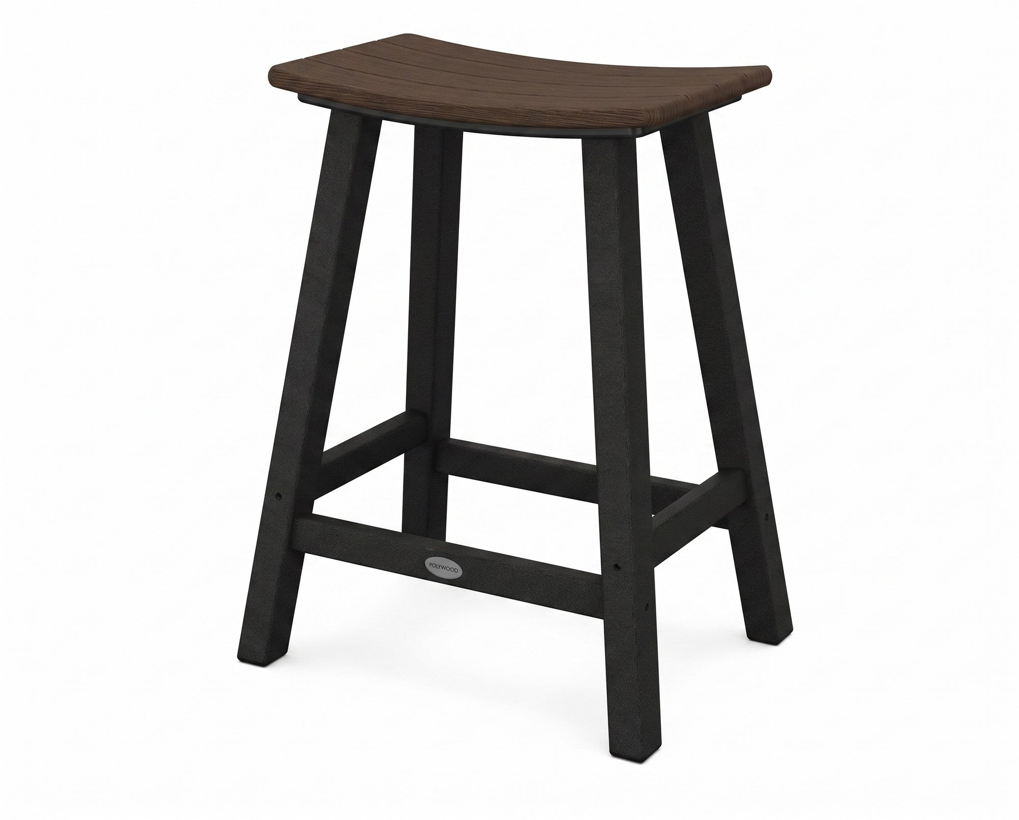 Polywood Contempo 24" Counter Stool - Two-Tone — Black / Kona two-tone