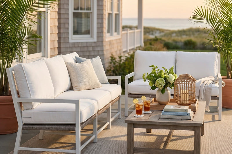 Coastal Living South Beach 2-Pc Outdoor Seating Set on a coastal deck