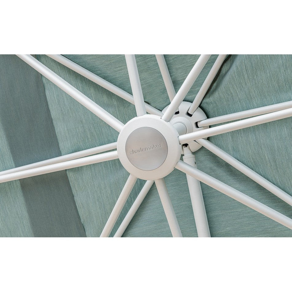 Polaris 13-Foot Cantilever Umbrella with Base - Treasure Garden Commercial Grade High-Performance in White (FLOOR SAMPLE)