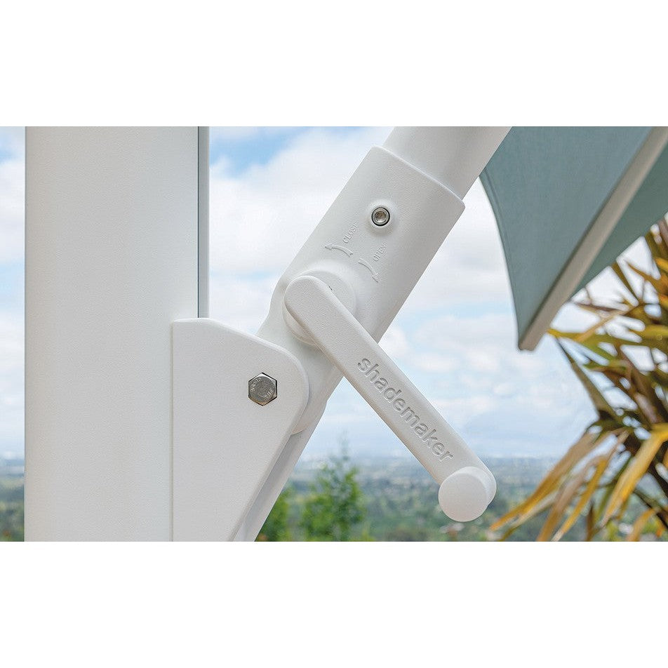 Polaris 13-Foot Cantilever Umbrella with Base - Treasure Garden Commercial Grade High-Performance in White (FLOOR SAMPLE)