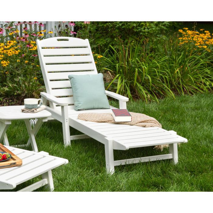 Polywood Nautical Pool Chaise with Arms & Wheels