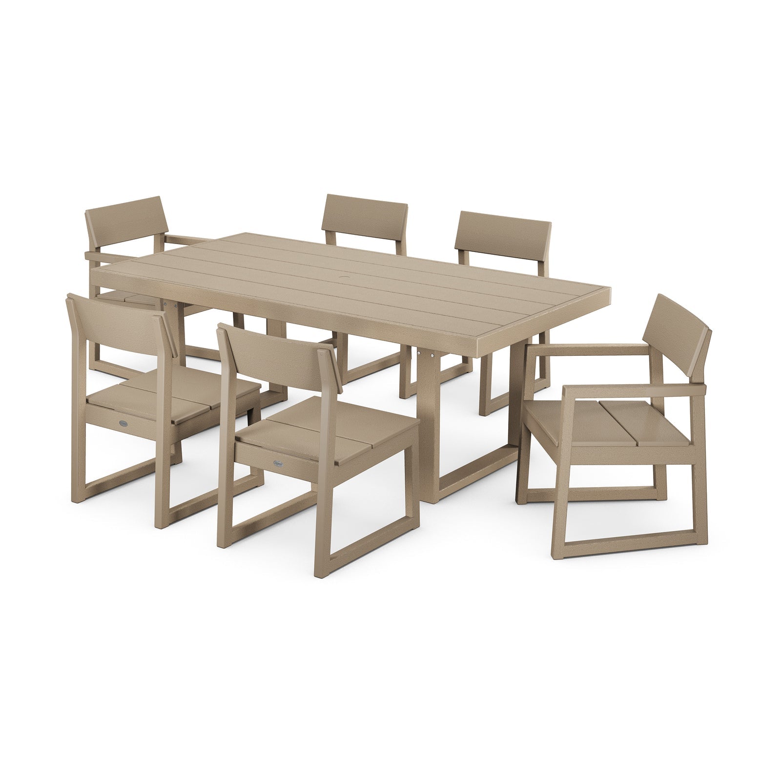 Polywood EDGE 7-Piece Dining Set - Two-Tone & Vintage Finishes