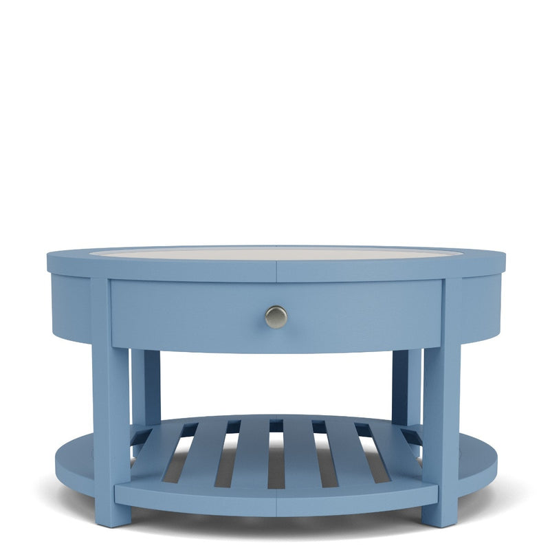 Hilton Head Coastal Blue 34" Round Coffee Table