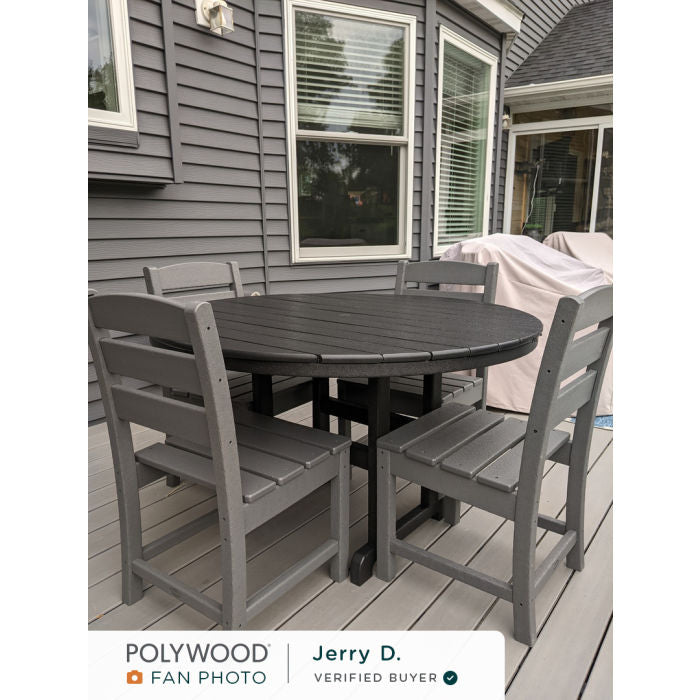 POLYWOOD 48" Round Outdoor Table -Farmhouse Style Dining, Counter or Bar Height