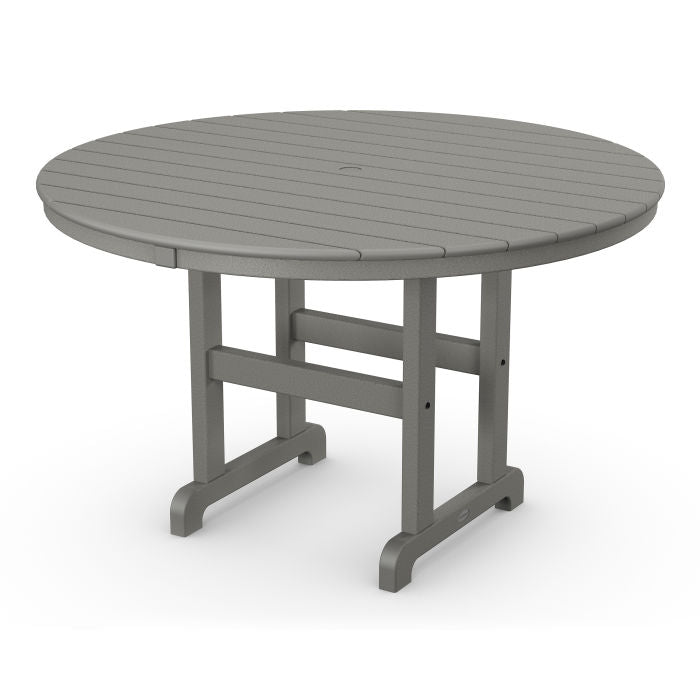 POLYWOOD 48" Round Outdoor Table -Farmhouse Style Dining, Counter or Bar Height