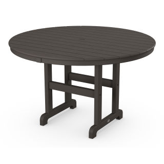 POLYWOOD 48" Round Outdoor Table -Farmhouse Style Dining, Counter or Bar Height