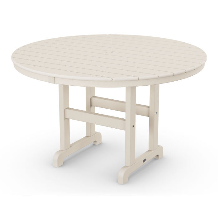 POLYWOOD 48" Round Outdoor Table -Farmhouse Style Dining, Counter or Bar Height