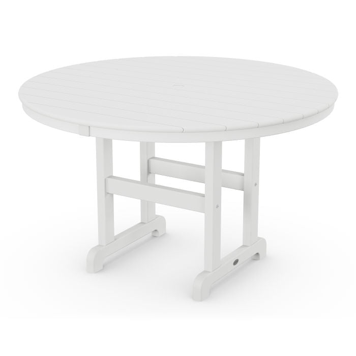 POLYWOOD 48" Round Outdoor Table -Farmhouse Style Dining, Counter or Bar Height