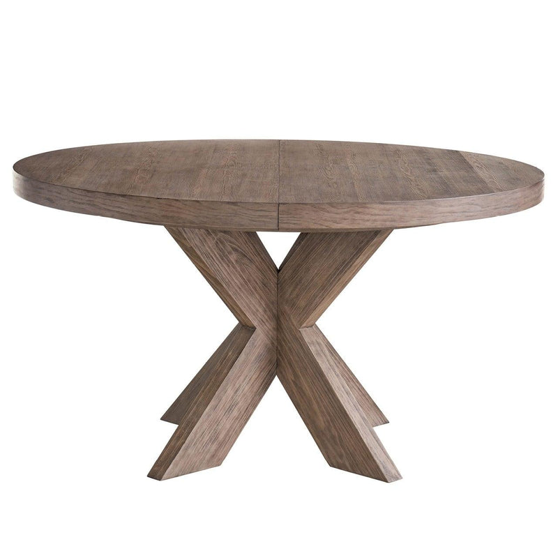 Dwell Latte Round Dining Table Extendable 54"-72"