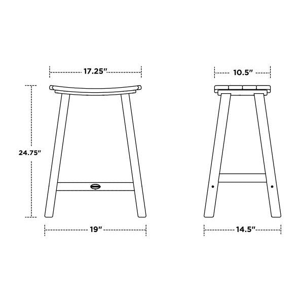 Polywood 24" Saddle Counter Stool