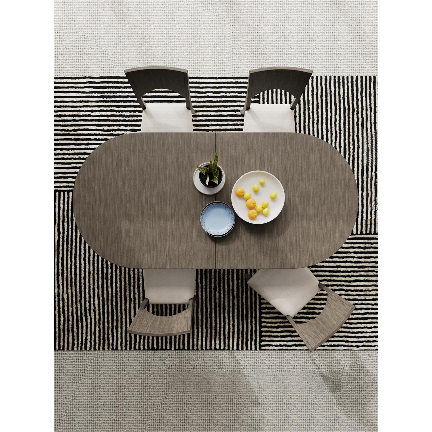 Sienna dining table seen from above with chairs
