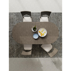 Sienna dining table seen from above with chairs — view 8