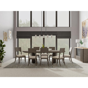 Sienna extendable double pedestal dining table shown in a dining room — view 2