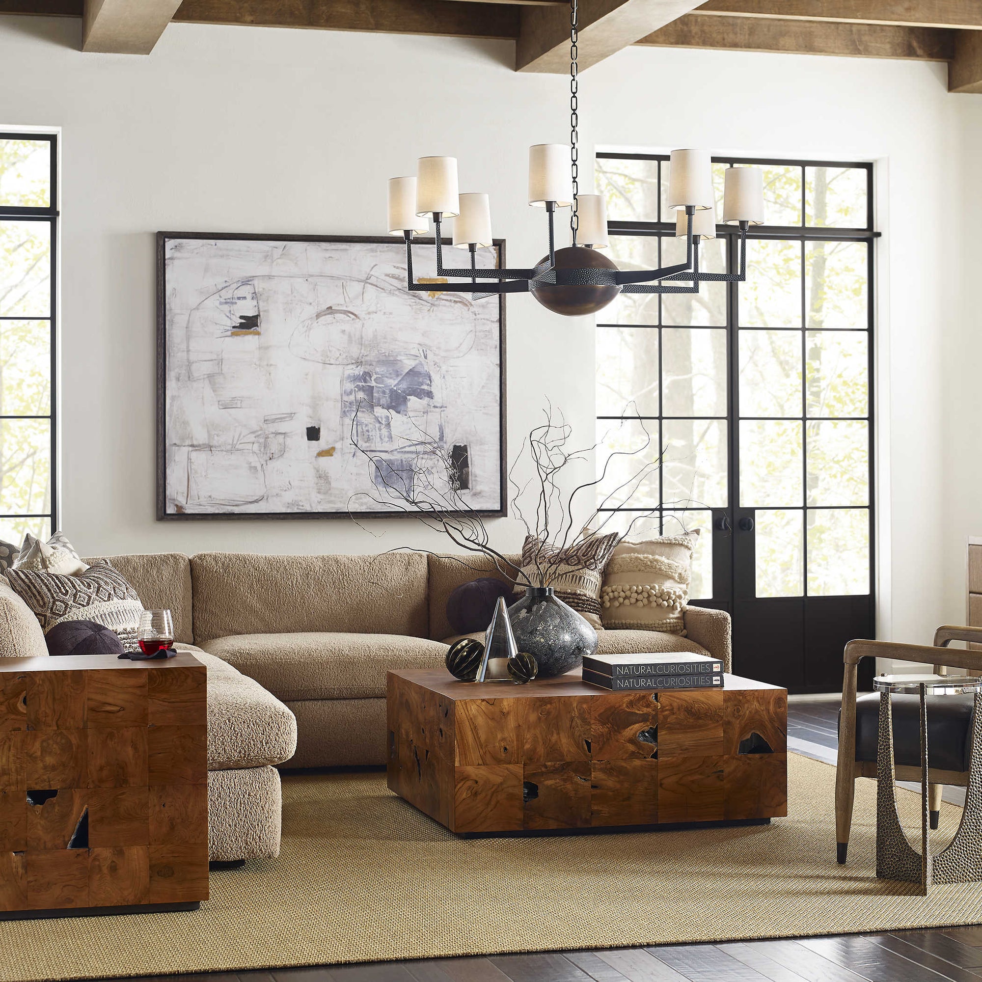 Teak 43" Square Caramel Coffee Table