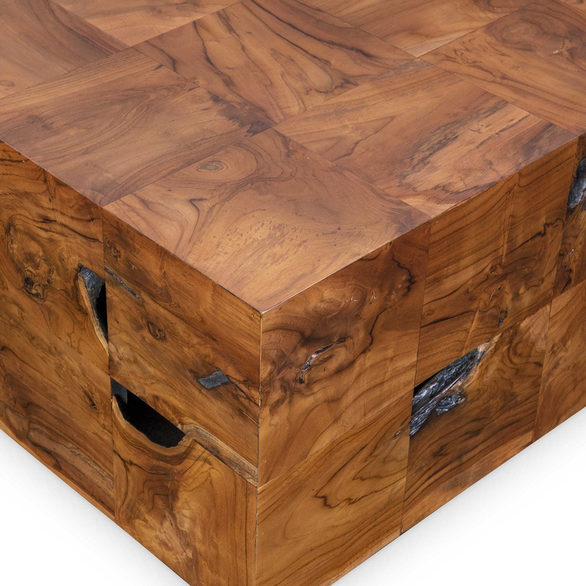 Teak 43" Square Caramel Coffee Table