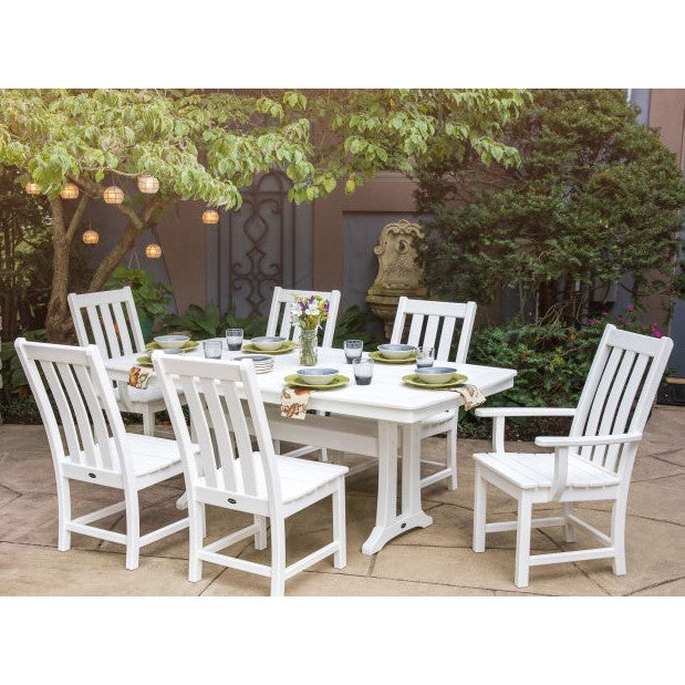 Polywood Vineyard 7pc Dining Set Farmhouse Style with Trestle Legs