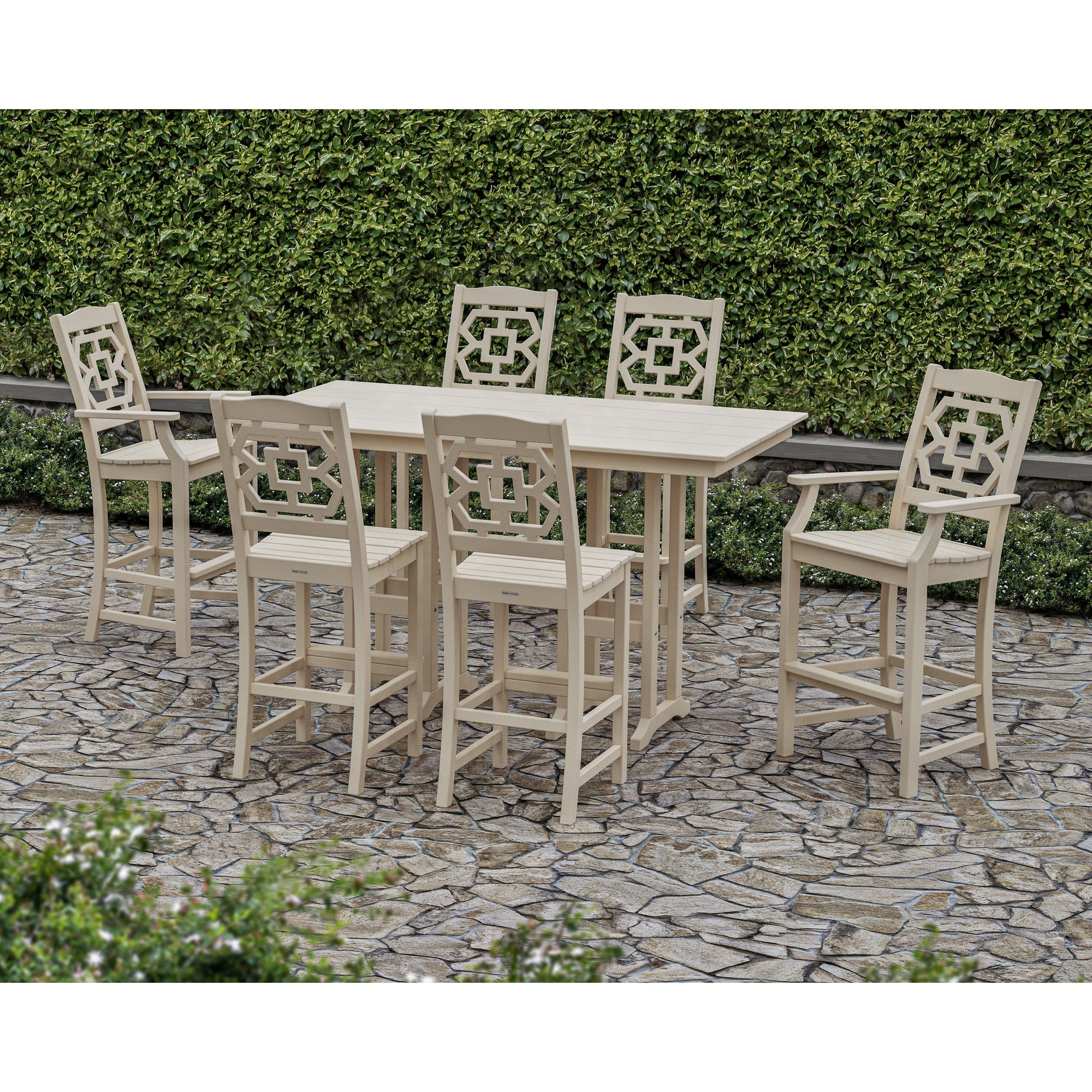Chinoiserie 7-Piece Farmhouse Bar Set
