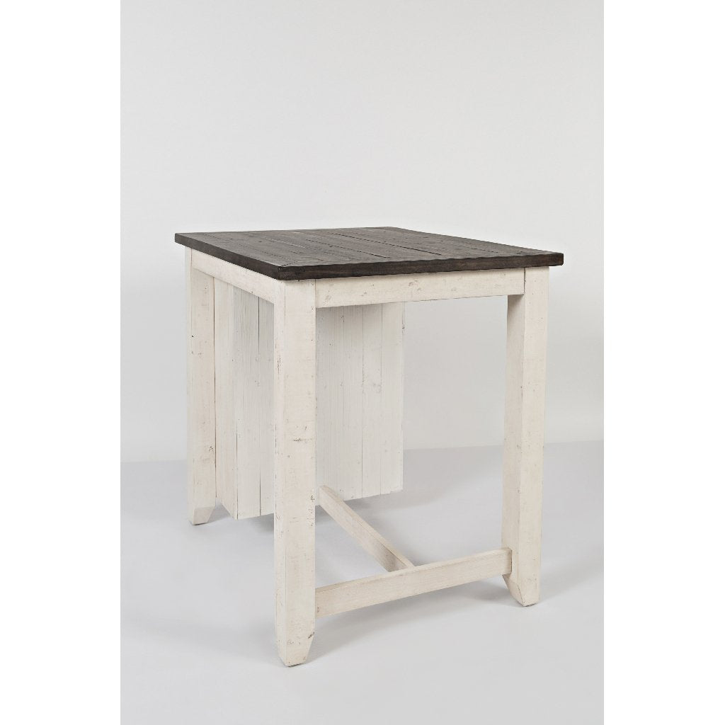 Loft 3-Pc Vintage White Small Kitchen Island Dining Set