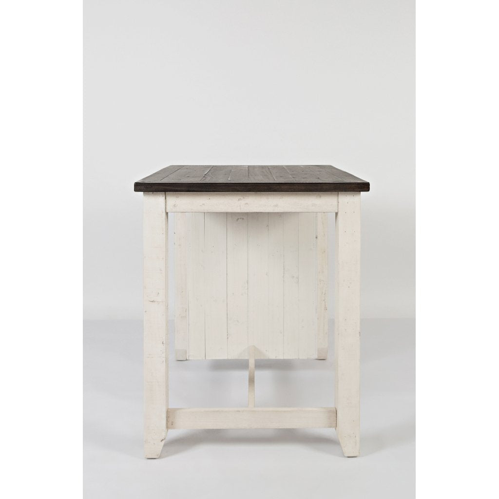 Loft 3-Pc Vintage White Small Kitchen Island Dining Set