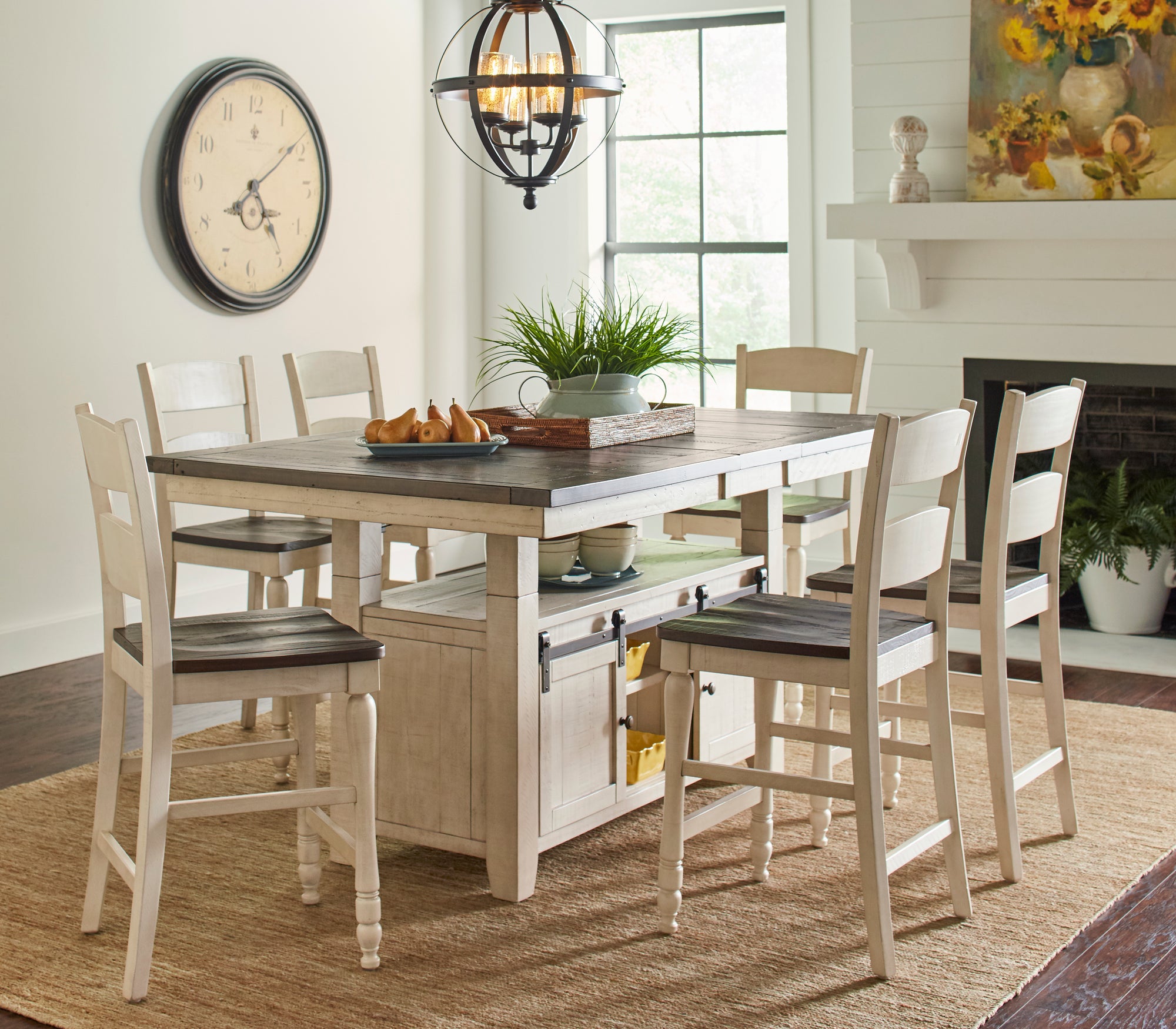 Loft White Ladderback Counter Stool