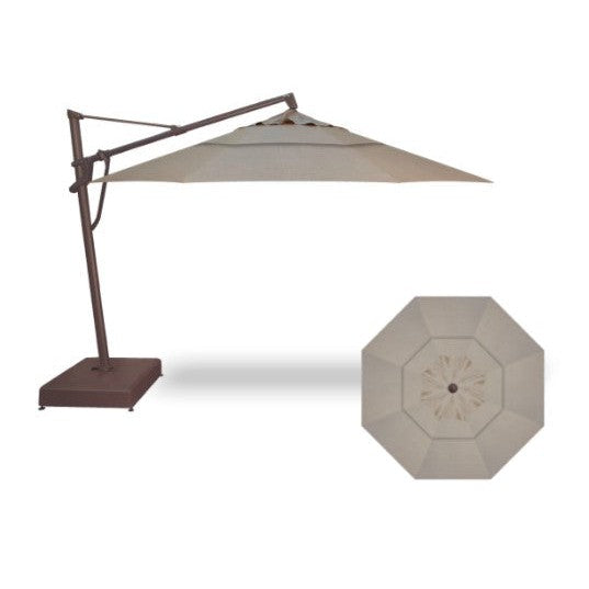 Treasure Garden 13-ft Outdoor Patio Umbrella with Lux Lighting, Octagonal Cantilever with Fixed or Rolling Base