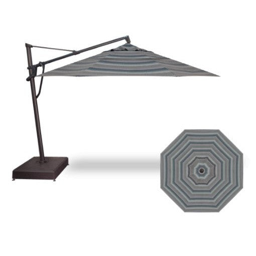 Treasure Garden 13-ft Outdoor Patio Umbrella with Lux Lighting, Octagonal Cantilever with Fixed or Rolling Base