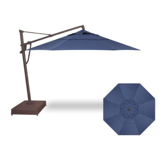 Treasure Garden 13-ft Outdoor Patio Umbrella with Lux Lighting, Octagonal Cantilever with Fixed or Rolling Base