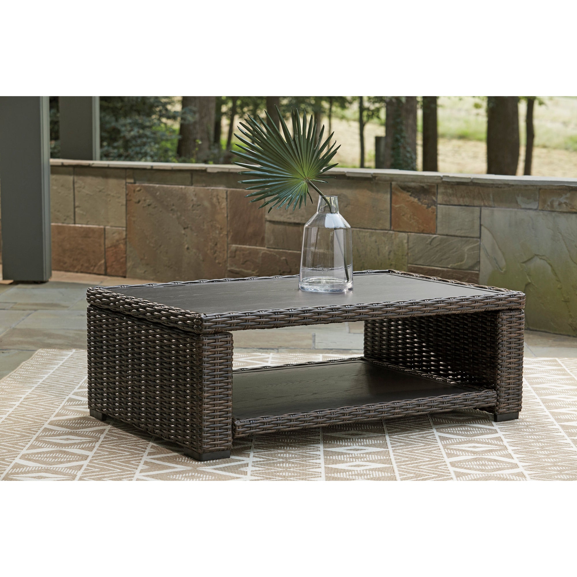 Outdoor 49" Woven Coffee Table in Sag Harbor / Sea Cliff