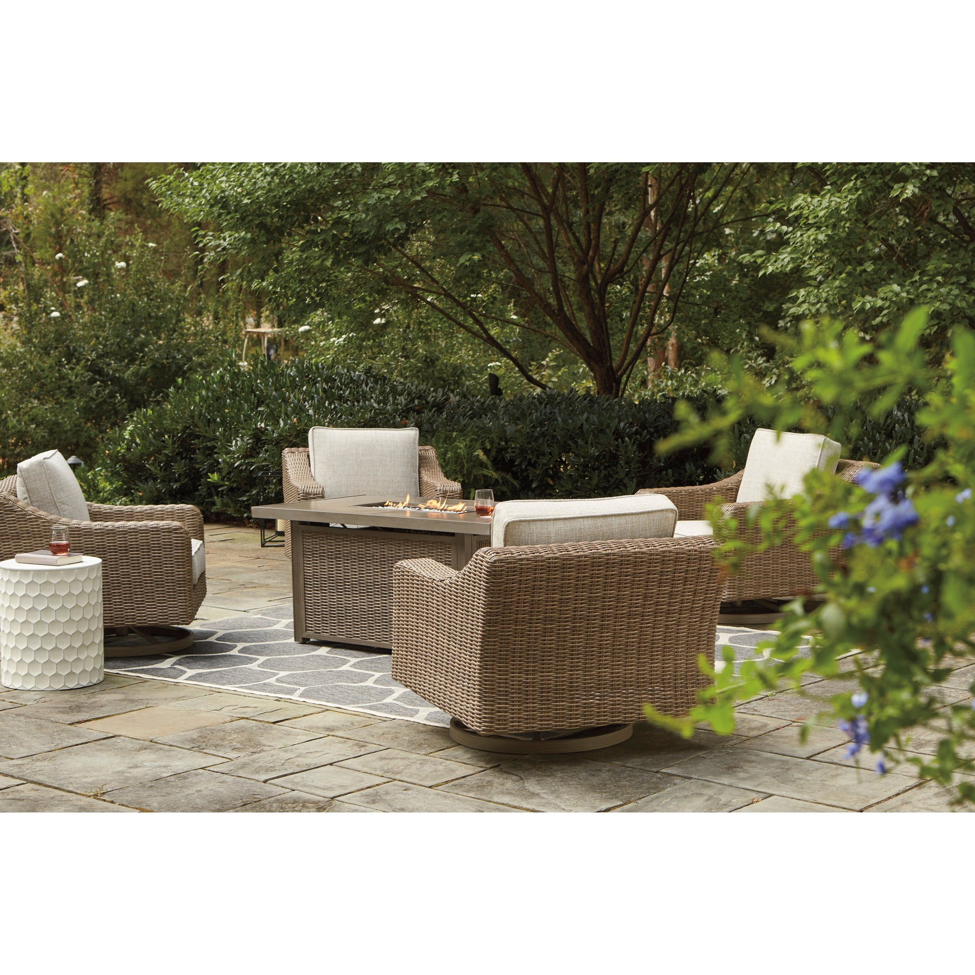 Fire Island Mist Outdoor 58" Firepit Table