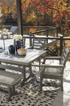 Poly Grey 6pc Outdoor Dining Set with Bench