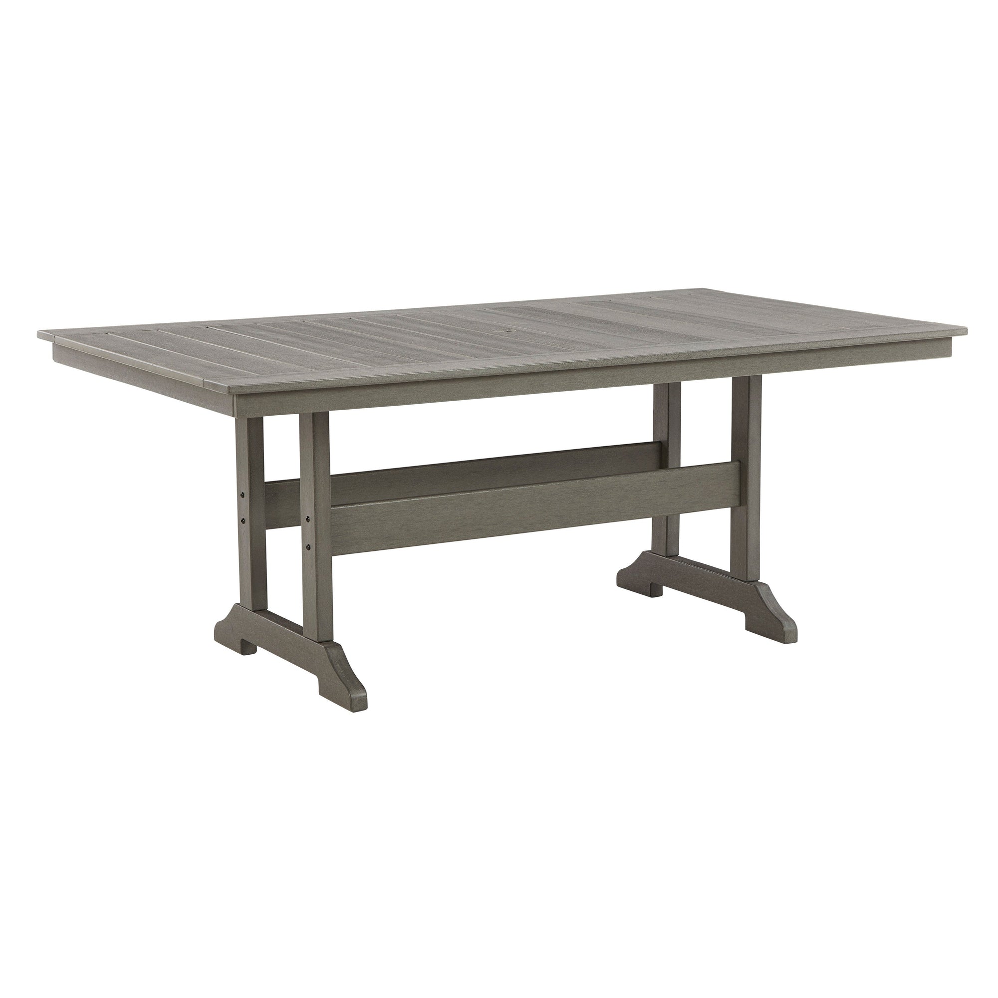 Poly Grey 6pc Outdoor Dining Set with Bench with FREE Cushions