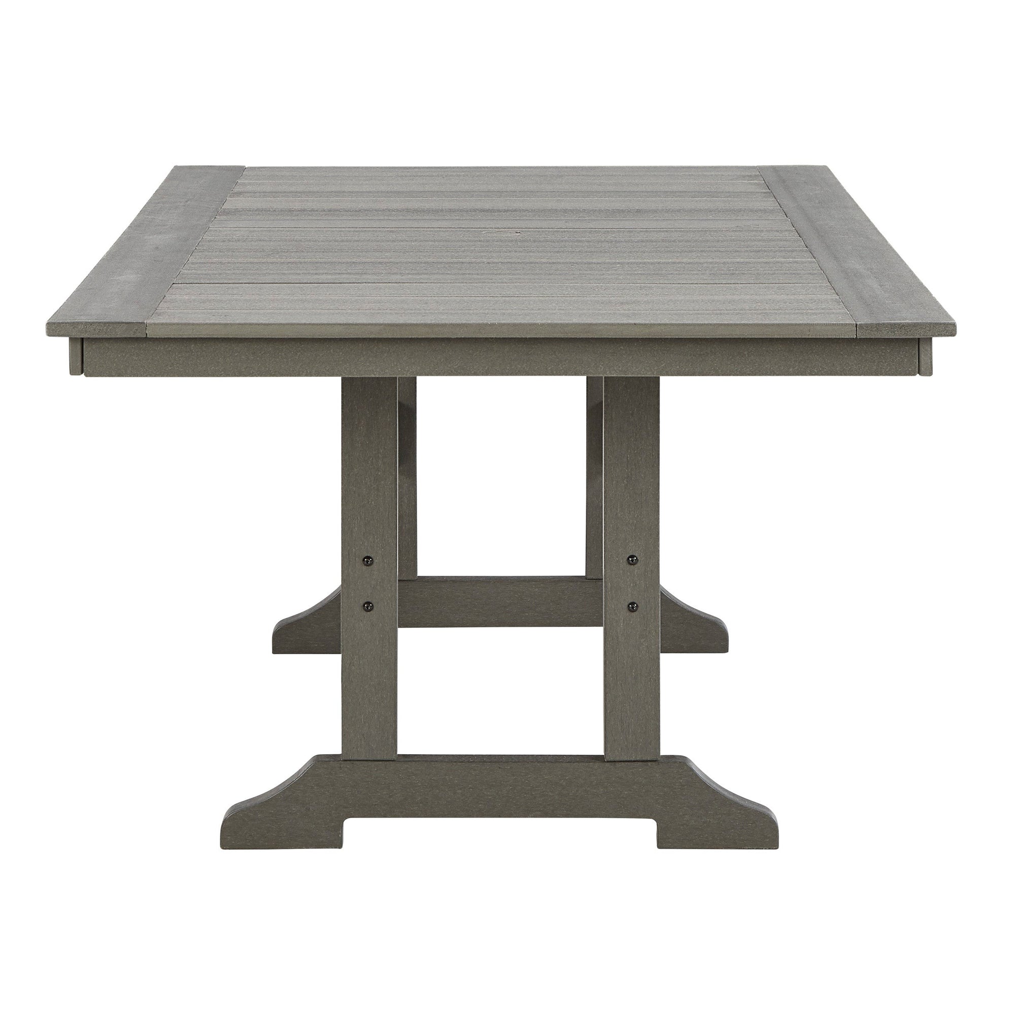 Poly Grey 6pc Outdoor Dining Set with Bench with FREE Cushions