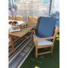 Rinjani Teak 94&quot; Rectangular 9-Piece Outdoor Dining Set (with 8 Tista Armchairs + 8 FREE Cushions)
