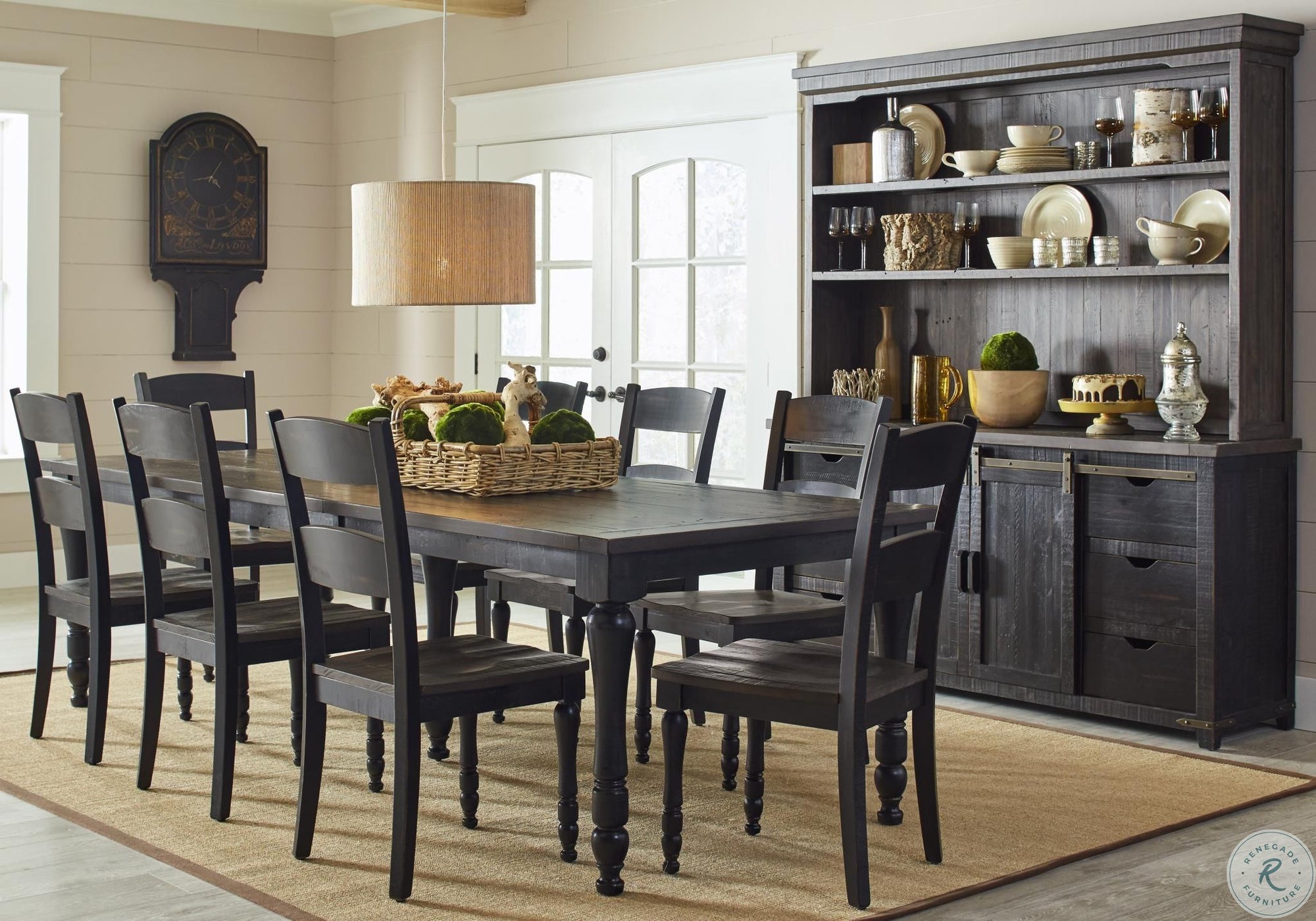 Loft 70" Black Barn Door Server
