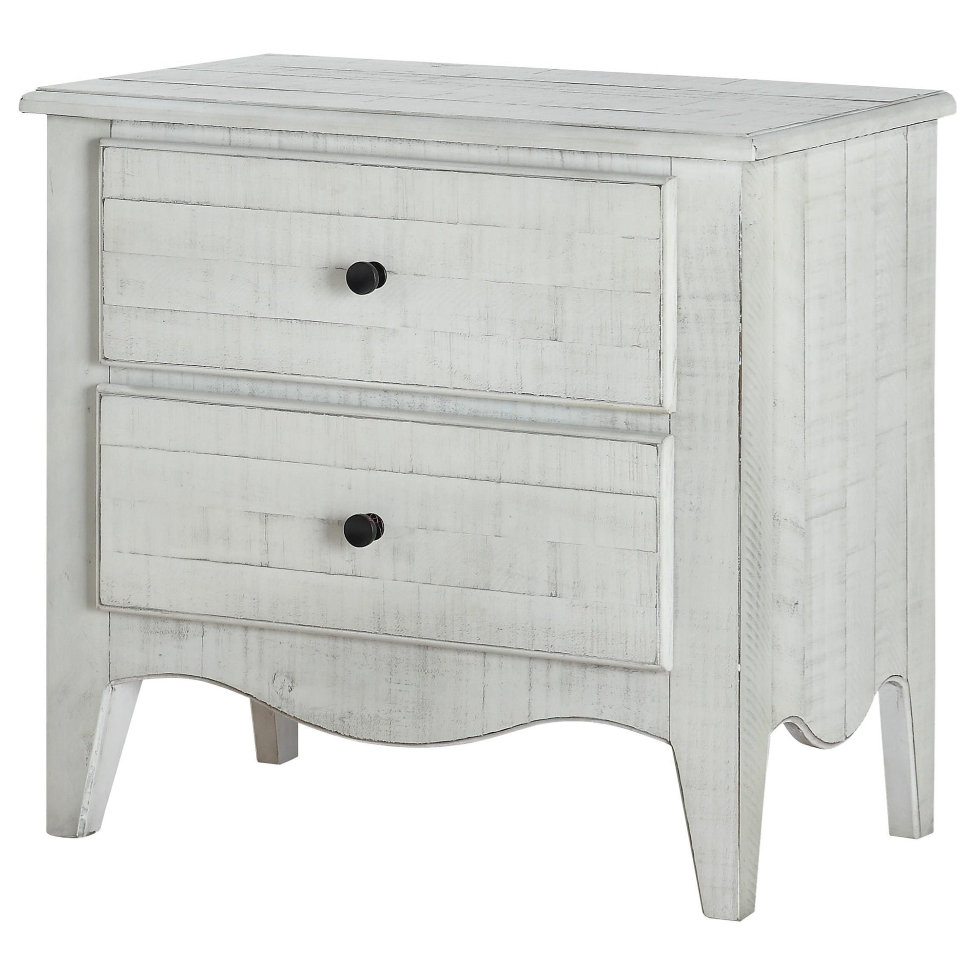 Cottage White 2 Drawer Nightstand