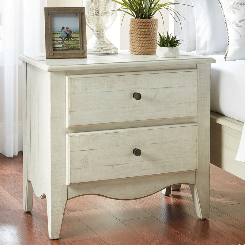 Cottage White 2 Drawer Nightstand