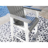 Poly Grey &amp; White Two Tone Outdoor Counter Height Arm/Dining Chair