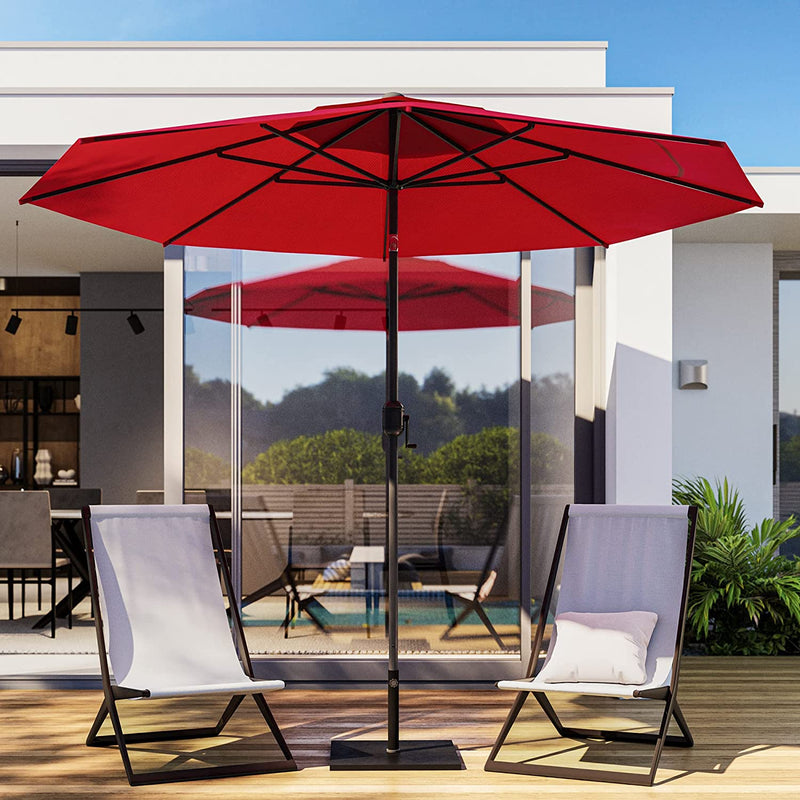 9-Foot Outdoor Patio Umbrella -Hexagonal Basic Push-Tilt