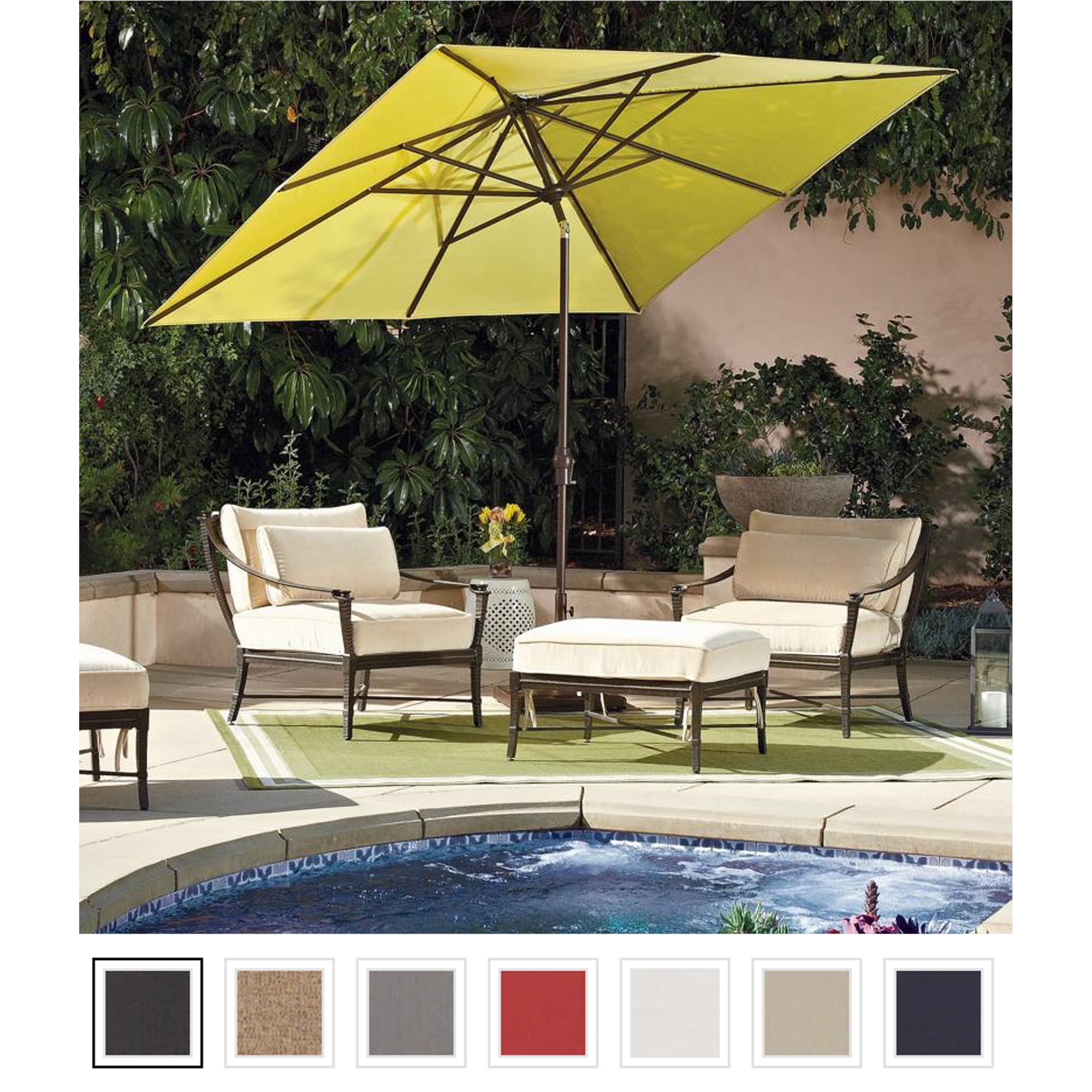 Treasure Garden 8x10 ft Outdoor Patio Umbrella (Rectangular, High-Performance, Auto-Tilt)