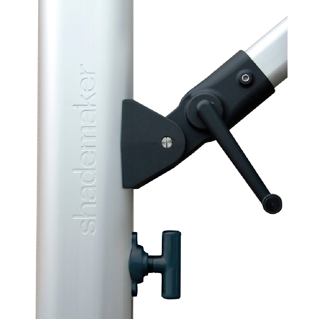 Polaris 13-Foot Cantilever Umbrella with Base - Treasure Garden Commercial Grade High-Performance in White (FLOOR SAMPLE)
