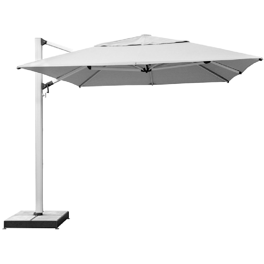 Polaris 13-Foot Cantilever Umbrella with Base - Treasure Garden Commercial Grade High-Performance in White (FLOOR SAMPLE)