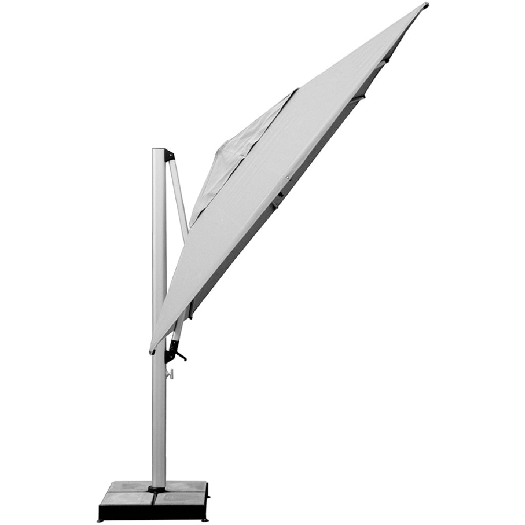 Polaris 13-Foot Cantilever Umbrella with Base - Treasure Garden Commercial Grade High-Performance in White (FLOOR SAMPLE)