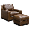 York Top Grain Italian Leather 89&quot; Sofa &amp; Chair in Chestnut