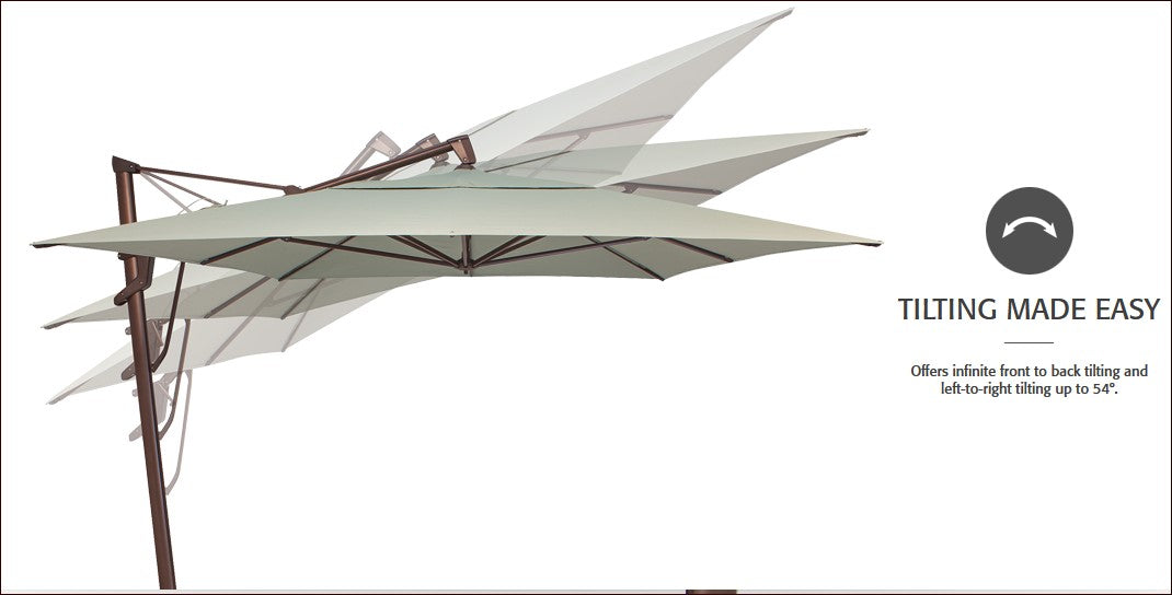 Treasure Garden 10x13 Foot Cantilever Umbrella with Base Rectangular