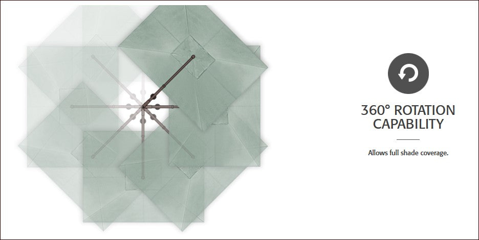 Treasure Garden 10x13 Foot Cantilever Umbrella with Base Rectangular