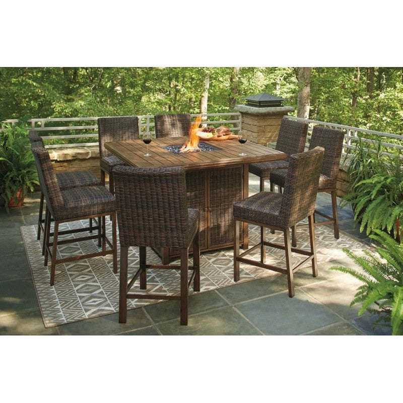 Sea Cliff 56" Outdoor Tall Firepit / Bar Table - peter andrews