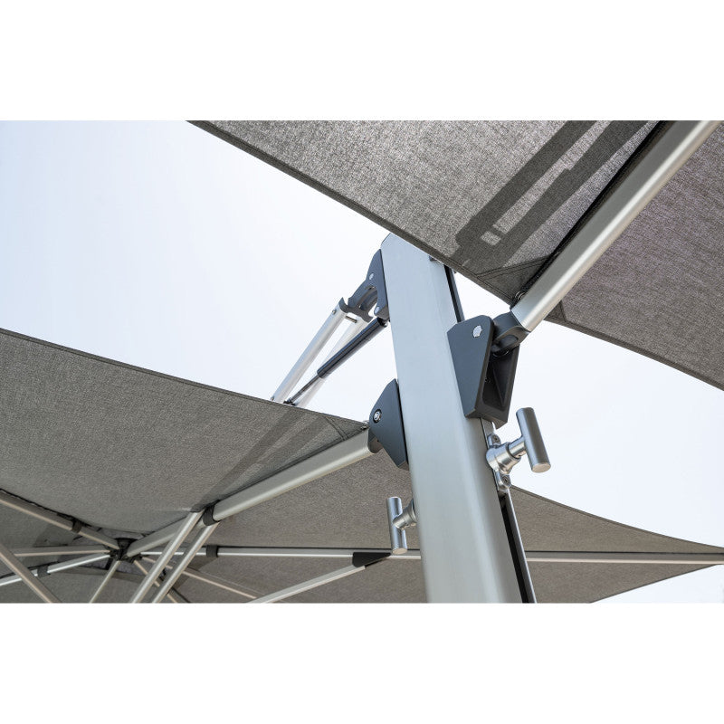 Gemini 10&#39; Square Double-sided Aluminum Commercial Cantilever Patio Umbrella with SUNBRELLA Grade A High Performance Fabric