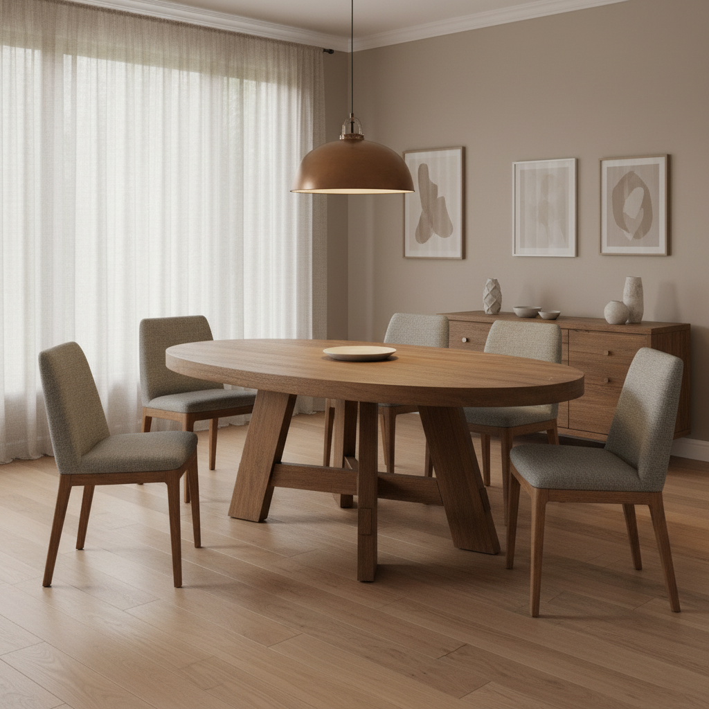 Santa Barbara 80" Oval Dining Table Honey