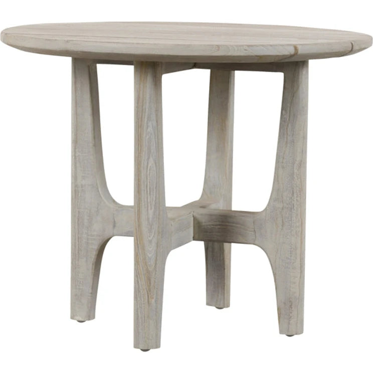 Gray Teak Outdoor Round Coffee Table 24" "Dawn"